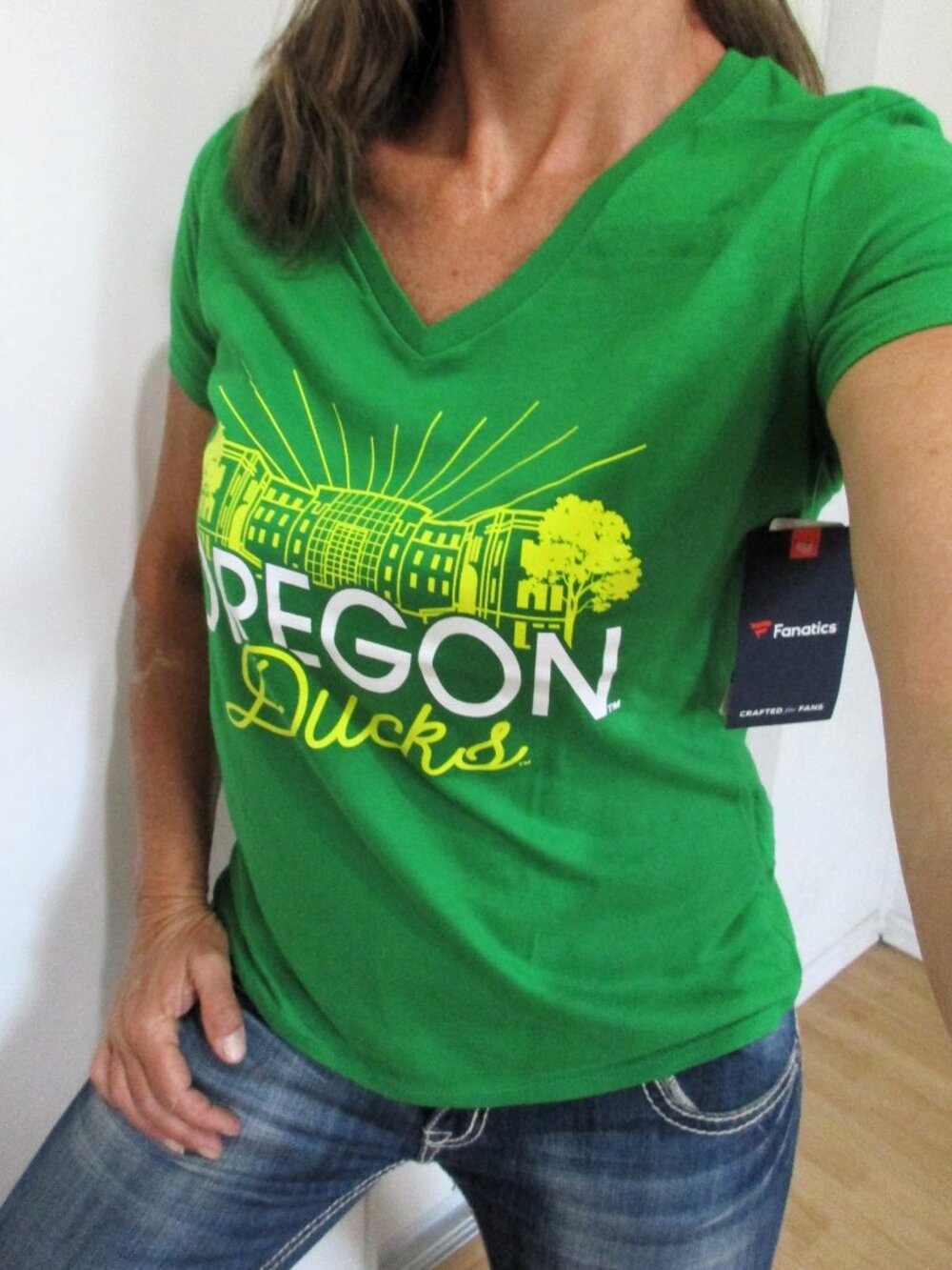 New Fanatics OREGON DUCKS T-Shirt Size Medium Green/Yellow
